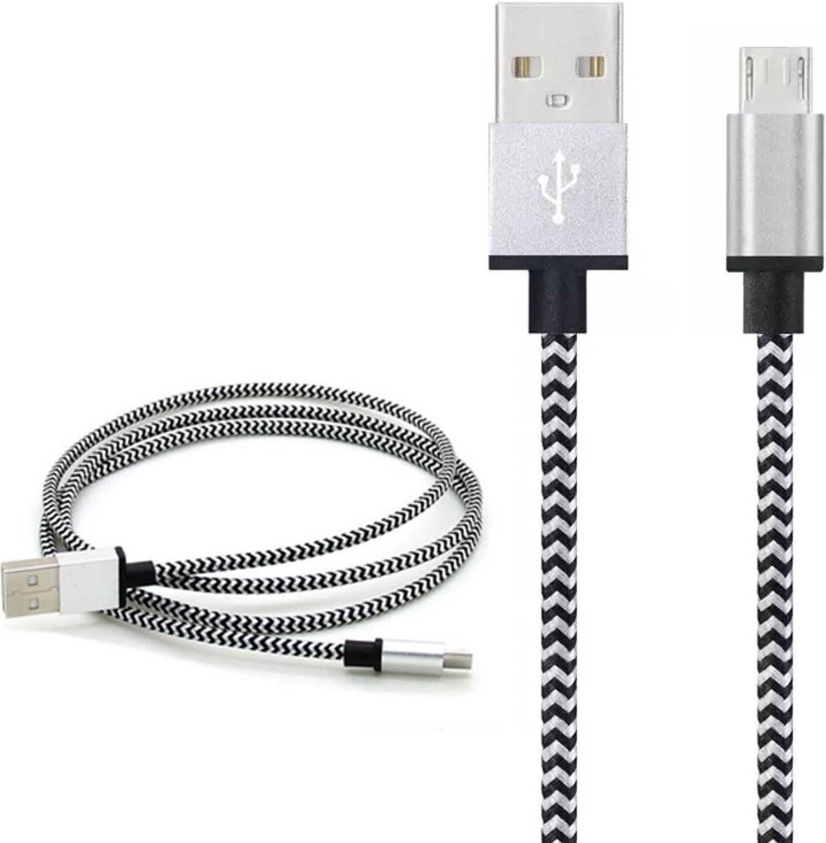 MicroUSB Kabel voor o.a. Acer Liquid Z520 | 1 Meter | Zilver | A-Kwaliteit